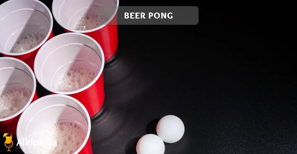 Beer pong trinkspiel zubehör - rote plastikbecher und tischtennisbälle