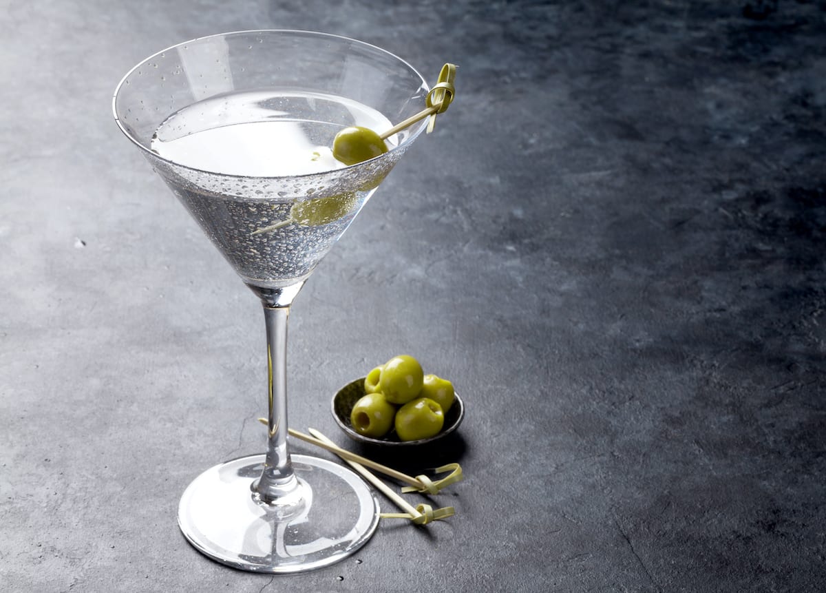 Classic martini cocktail