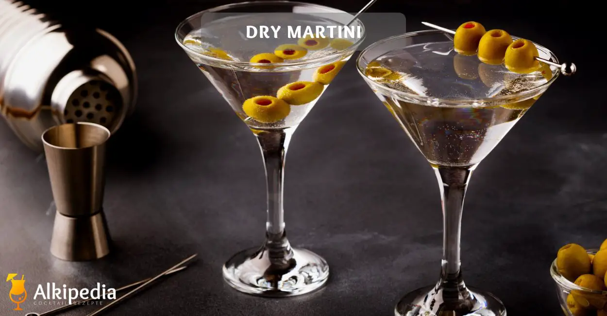 Dry martini auf steinplatte