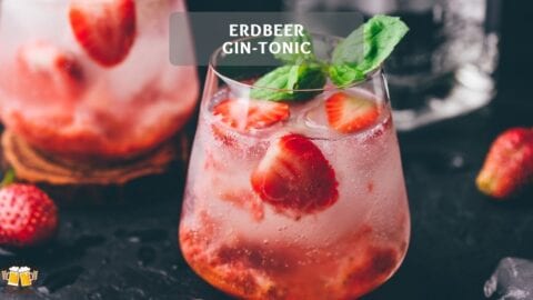 Erfrischender Gin-Tonic Cocktail mit Erdbeeren - Erdbeer-Gin-Tonic