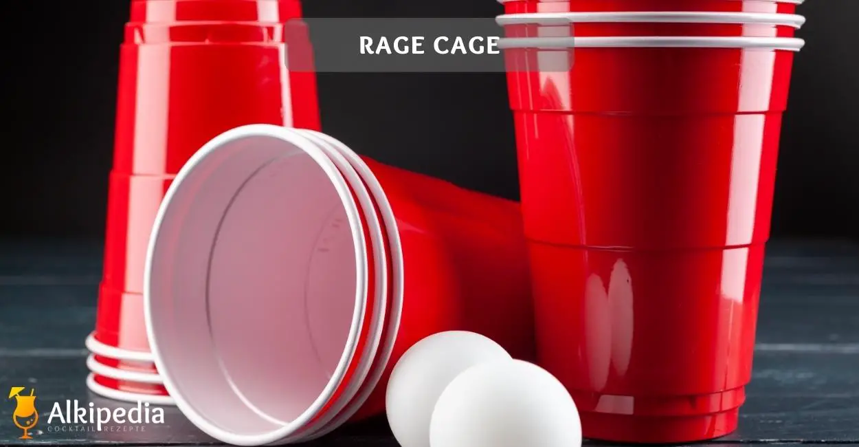 Rage cage zubehör - mehrere rote plastikbecher und tischtennisbälle
