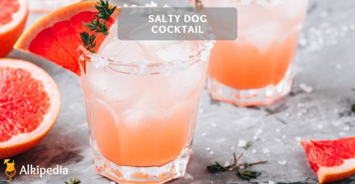 Salty dog cocktail auf steinplatte
